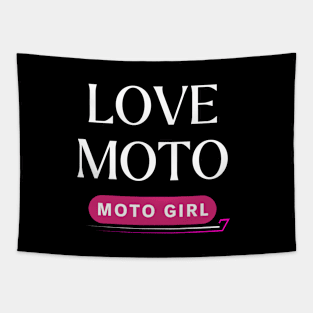 Spread Love: Wear the Moto, love moto for girls who loves motorcycles Tapestry