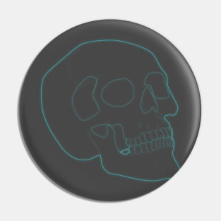 Neon Skull Blue Pin