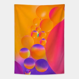 Colorful close up of oil drops in water Tapestry