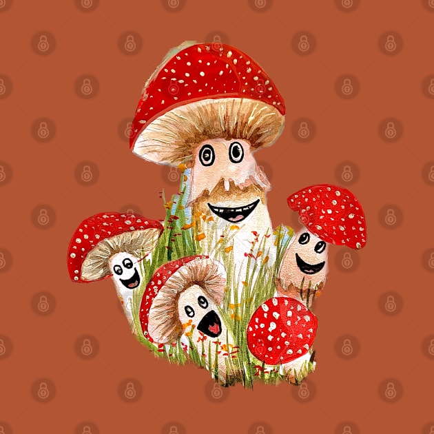 Mushroom family by The artist of light in the darkness 