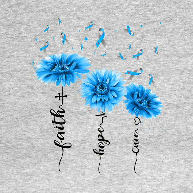 Discover Diabetes awareness Faith Hope Cure Sunflower Type 1 Diabetes Gifts - Diabetes Awareness - T-Shirt