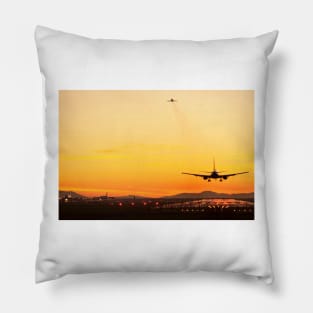 Airport at sunset (C009/4900) Pillow