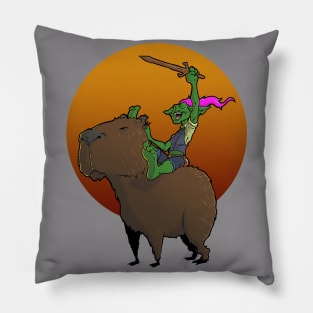 Goblin Riding Capybara Pillow