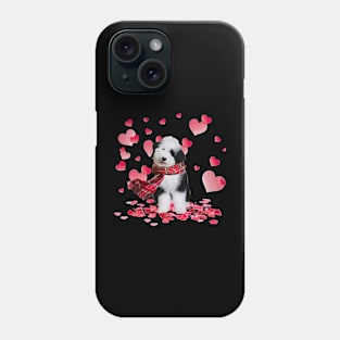 Sheepadoodle Valentines Day Shirt Heart Funny Dog Lover Phone Case