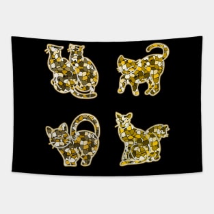 Crystal Group Cat (yellow) Tapestry
