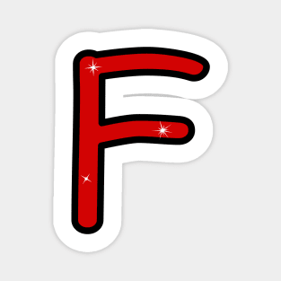 Letter F. Name with letter F. Personalized gift. Abbreviation. Abbreviation. Lettering Magnet