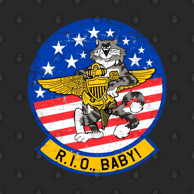 F-14 Tomcat - R.I.O (Radar Intercept Officer) Baby! Grunge Style by TomcatGypsy