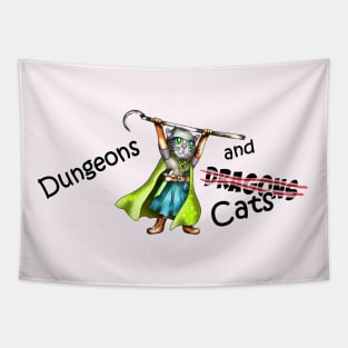 Dungeons and dragons and cats fighter Tapestry