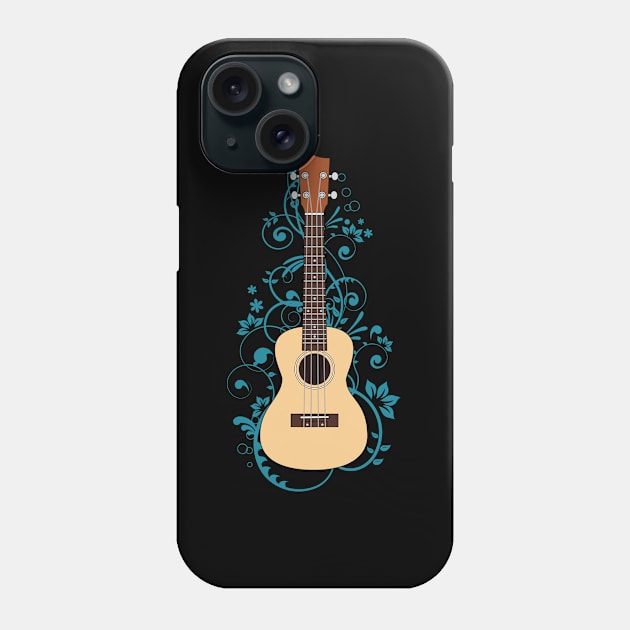 Natural Ukulele Flowering Vines Phone Case by nightsworthy