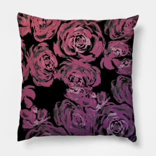 Pink and Purple Peonies Pattern Pillow