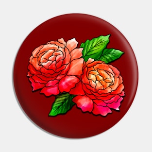 Beautiful Red Roses Pin