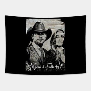 Tim McGraw & Faith Hill 80s Vintage Old Poster Tapestry