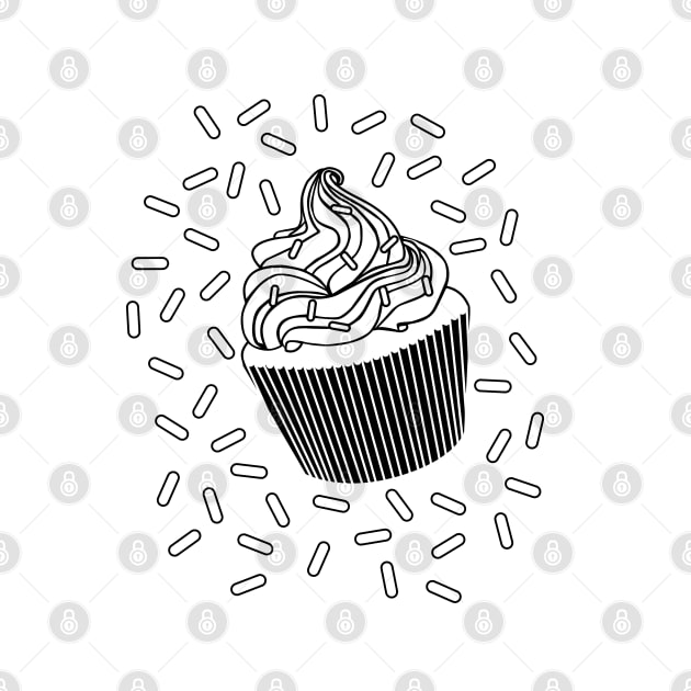 Coloring Book Cupcake and Sprinkles by latheandquill