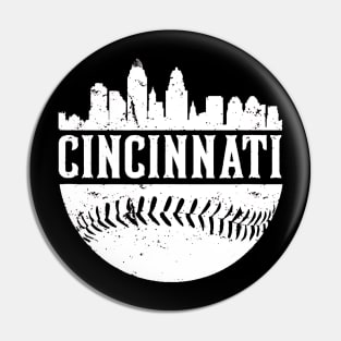 Cincinnati Ohio City Skyline Baseball Pin