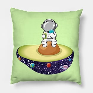 Astronaut on Avocado Pillow