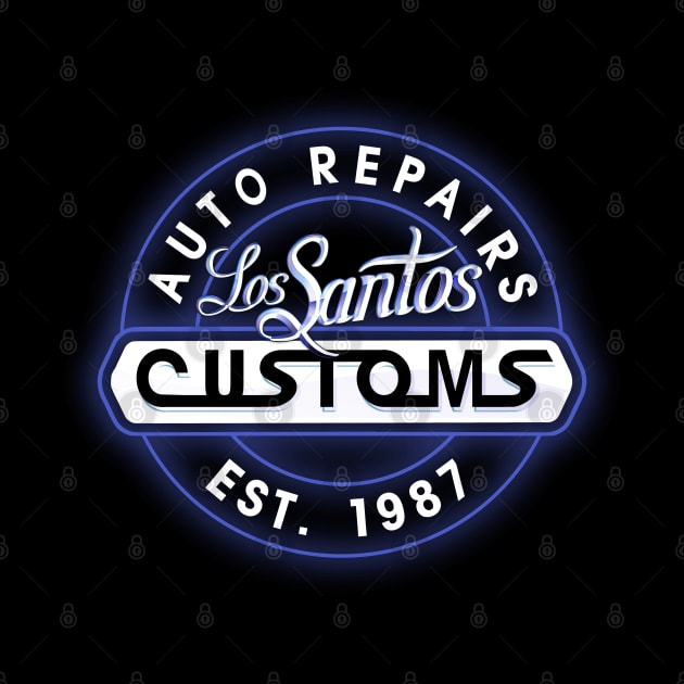 Los Santos Customs Neon by Power Up Prints