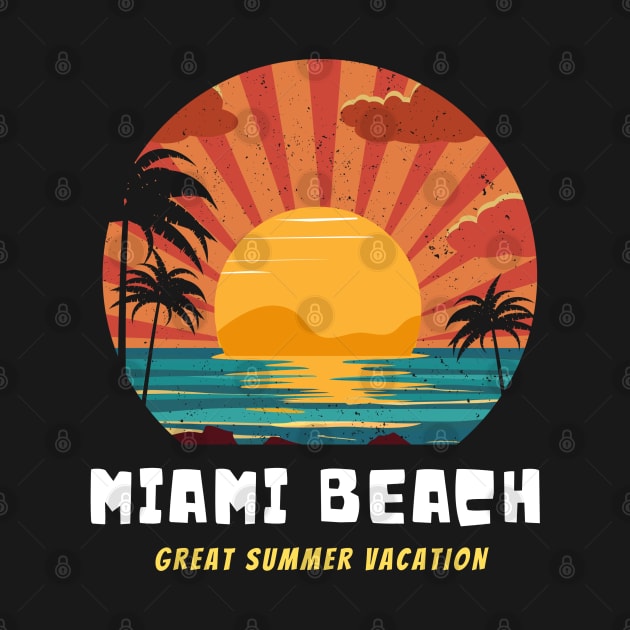 Miami Beach l Palm trees l Sunset l Summer vibes by Teefast Design
