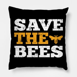 Distressed Save the Bees Design for Men Women and Kids Pillow