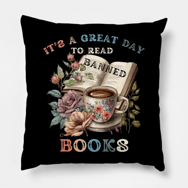 It's a Great Day to Read Banned Books Pillow by Erica's Scrap Heaven