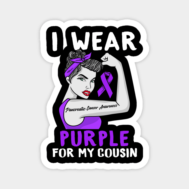 I Wear Purple - Pancreatic Cancer Awareness Magnet by biNutz