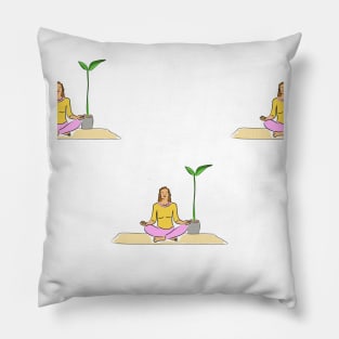 Background illustration, decorative design pattern, yoga, meditation, meditating, sports, recreation Pillow