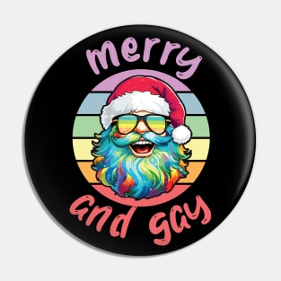 Gay Santa Claus LGBTQ Christmas Merry and Gay Pin