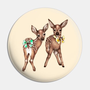 Red Deer Fawns Pin