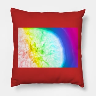 Rainbow colors agate slice mineral Pillow