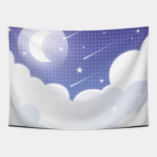 Lofi Dream Sky Grid Tapestry