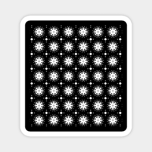 black and white flower pattern Magnet