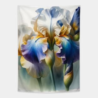 Vibrant Iris Decor - Watercolor Flower Tapestry