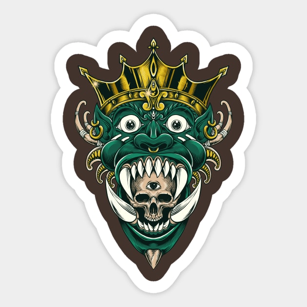 King buto ijo - Skull Art Design - Sticker | TeePublic