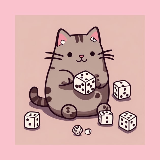 Pusheen cat playing dice by Love of animals