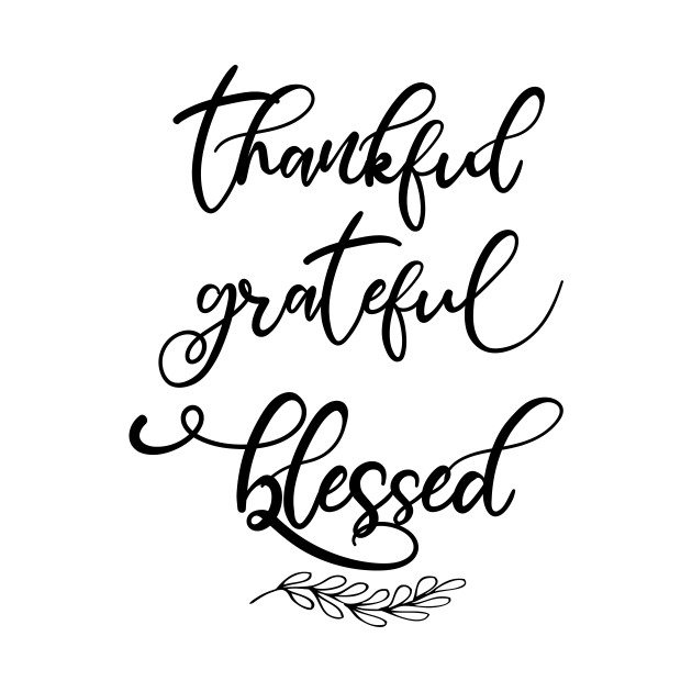 Disover Thankful Grateful Blessed Trendy Script Thanksgiving Autumn - Thankful Grateful Blessed - T-Shirt