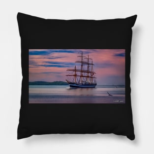 Tall Ship Ship at Sunset Pillow