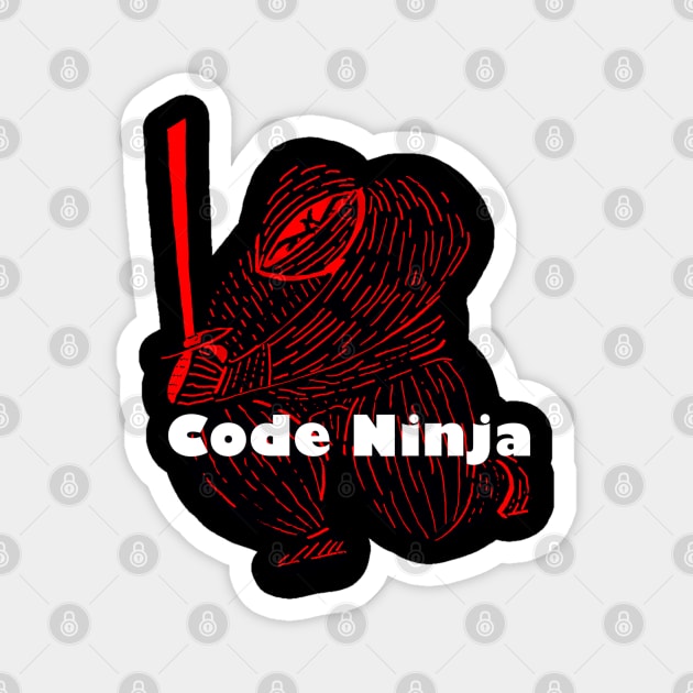 Code Ninja (red and black) Magnet by DMcK Designs