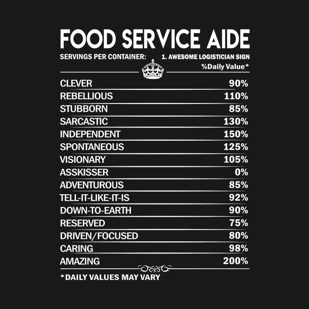 Food Service Aide T Shirt - Food Service Aide Factors Daily Gift Item Tee by Jolly358