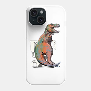 Dinosaur Trex on the Toilet Phone Case