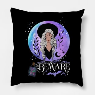 Magic Witch Tarot cards Beware potion witchy hat Witchcraft astrology Halloween Pillow