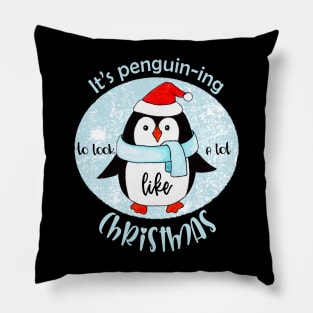 It's penguin-ing to feel a lot like Christmas Pillow