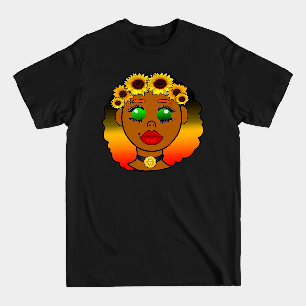 Discover Kawaii Sunflower Goddess - Black Girl Magic Gift - T-Shirt