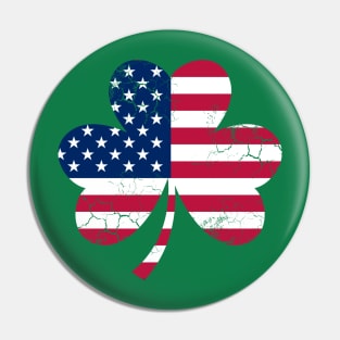 American Flag Shamrock Irish St Patrick's Day Pin