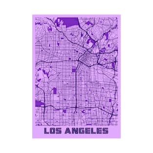 Los Angeles - Califonia Lavender City Map T-Shirt