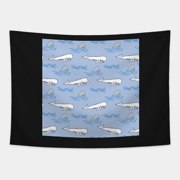 Swimming with Whales Tapestry by MegMarchiando