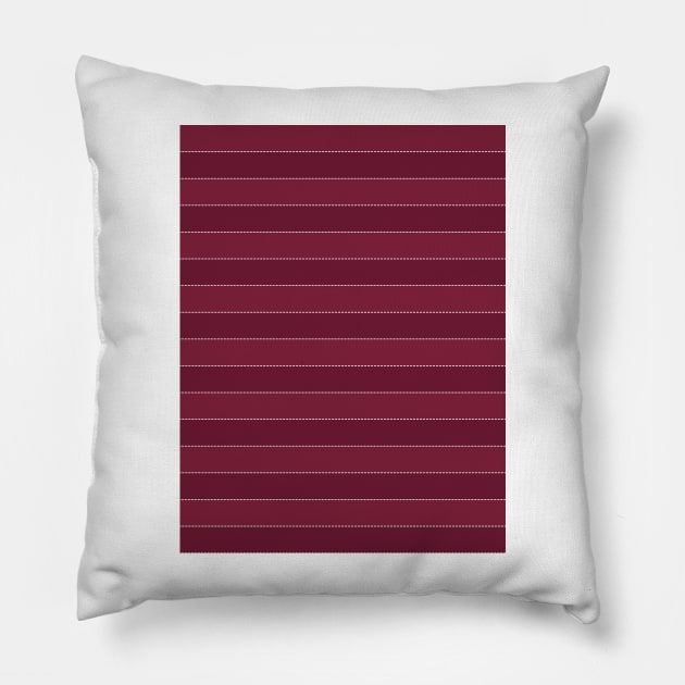 West Ham Home 1985 Retro Claret Hoops Pillow by Culture-Factory