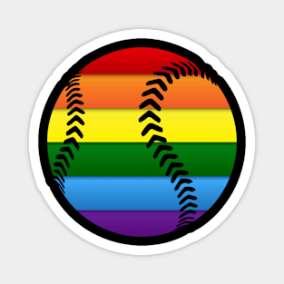 Baseball Gay Pride Lgbt Rainbow Flag Magnet