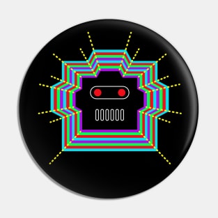 Psychedelic Robot Head Pin