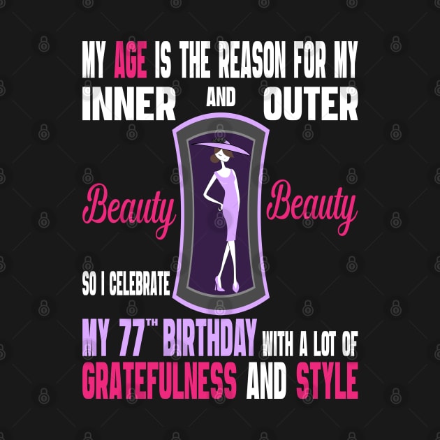 77 Year Old Women Gift Fabulous Bday 1944 - Girls 77th Birthday by JMXtraStyle