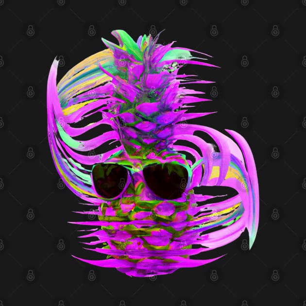 Cyberpunk Art Styled Funky Cool Pineapple by vystudio