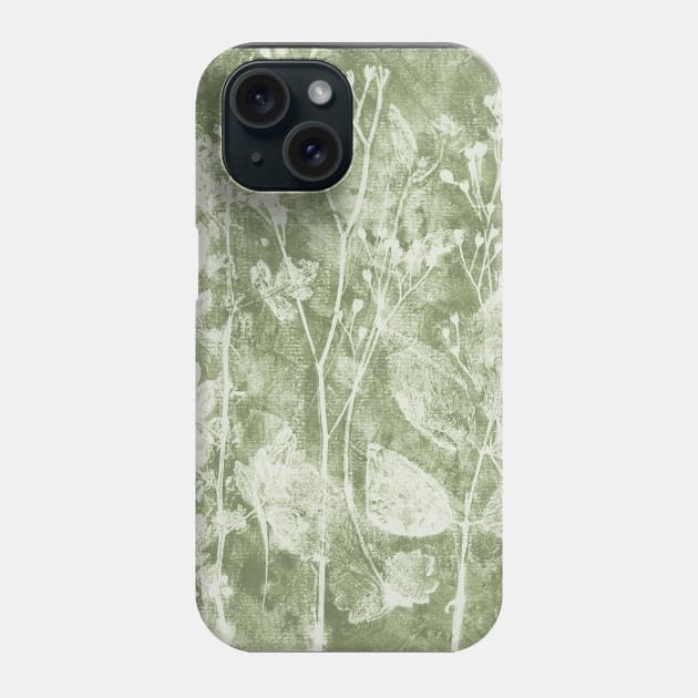 Wild Flowers Earthy Soft Green Phone Case by BenitaJayne